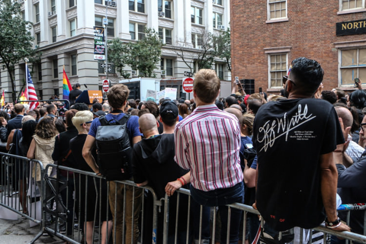 Photograph from Stonewall Inn rally for Orlando victims June 13, 2016.
