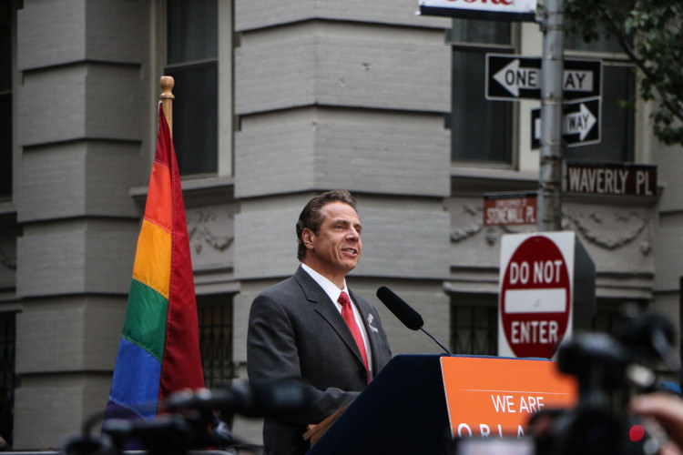 Governor Andrew Cuomo at Stonewall Inn rally for Orlando victims June 13, 2016.